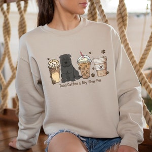 Iced Coffee and My Shar Pei Sweatshirt | Shar Pei Mom Shirt | Dog Gifts for Her | Dog Mama Sweater | Shar Pei Gifts | Dog Mom Pullover
