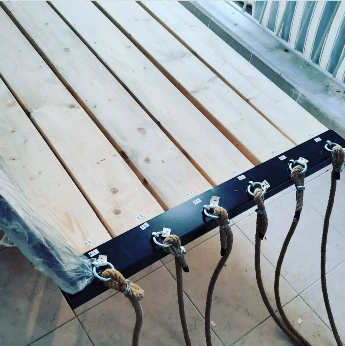 Wooden Swing Bed /rope Famly Swing Sofa Indoor / Outdoor Etsy