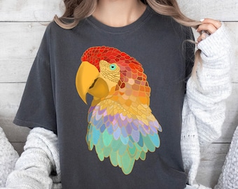 Colorful Parrot Shirt, Bird Lover Shirt, Comfort Colors® Animal Lover Shirt, Bird Watcher Gift Shirt, Mothers Day Gift, Parrot Vacation Tee