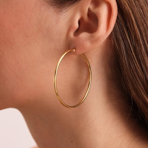 Dainty Hoop Earrings, Gold Filled Earrings, Minimalist Earrings, Classic Thin Hoops, Hypoallergenic Hoop Earrings, Lightweight Hoops