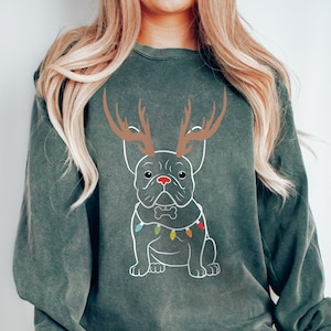 French Bulldog, Christmas Sweatshirt, Dog Christmas, French Bulldog Gift, Comfort Colors®, Dog Mom Christmas, Cute Christmas Tee, Xmas Gift