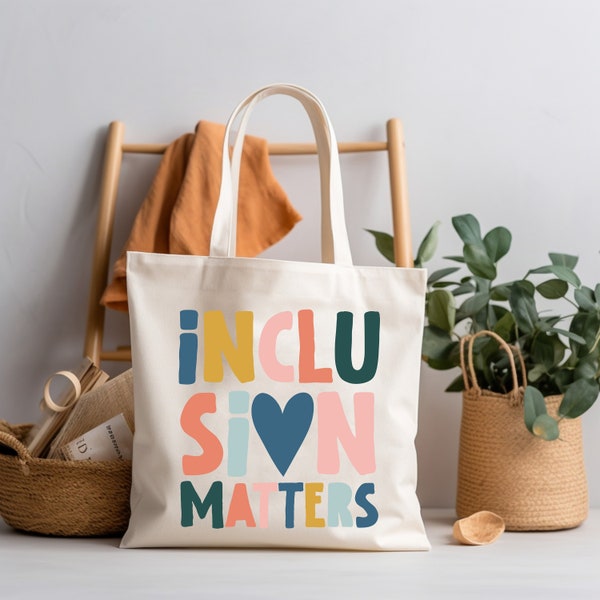 Inclusion Matters Tote Bag, Special Education Teacher, Autism Awareness, Mental Health Gift, Neurodiversity Tote Bag, Mindfulness Tote Bag