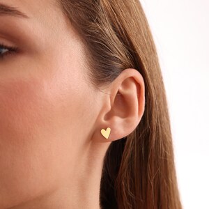5mm/6mm/8mm Heart Push Pin Labret, Threadless Flat Back Earring, Tragus Stud, Flat Back Stud, Helix Stud, Cartilage Stud, Nose Stud