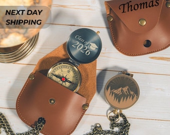 Personalized Compass Gift for Him, Engraved Brass Compass, Anniversary Gift for Husband, Groomsmen Gift, Custom Compass Gift