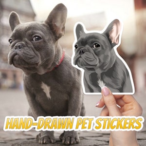 Custom Dog Stickers, Hand Drawn Portrait, Custom Pet Sticker, Sticker Of My Dog, Personalized Dog Sticker, Custom Vinyl Sticker,Face Sticker