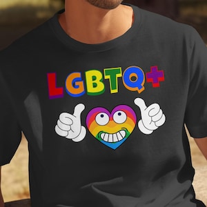 LGBTQ+ Heart T-Shirt, Pride Month T Shirt, Rainbow Heart Tee, Gay Pride T Shirt, Equality Shirt, Love is Love, Pride Parade T-Shirt
