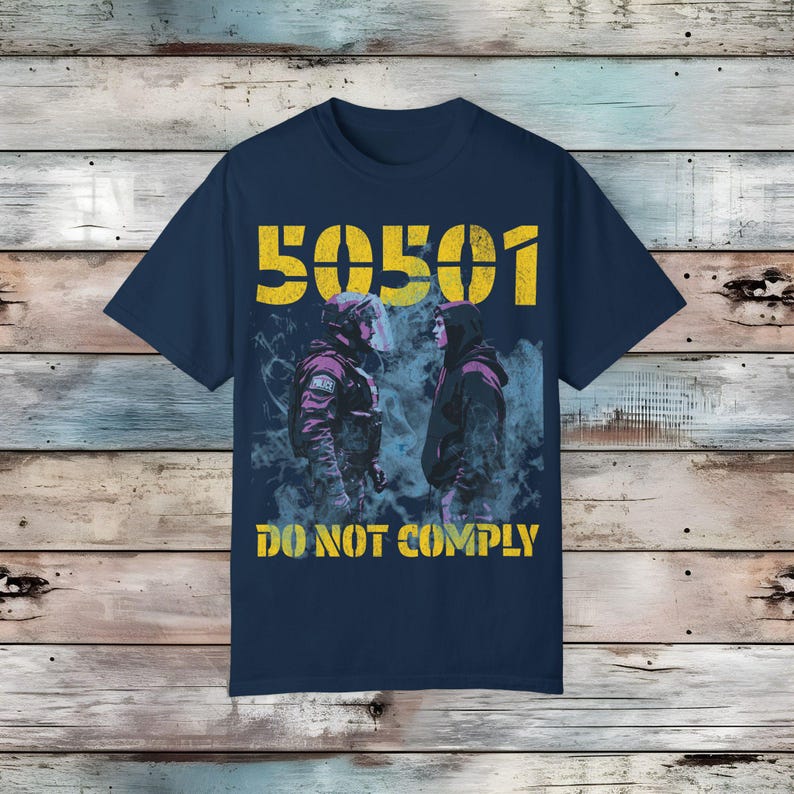 50501 Movement T-shirt: Anti Trump Resist Tee True Navy
