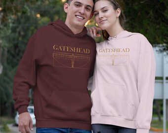 Angel of the North-hoodie: Gateshead Vitruviusman, Geordie-cadeau
