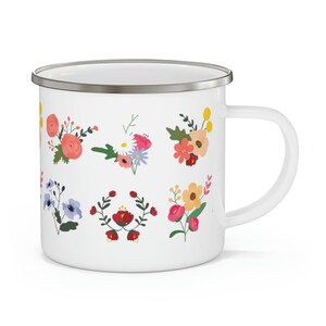 Floral Enamel Camping Mug