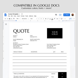 Quote Template for Word Google Docs Acrobat Reader zdjęcie 2