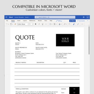 Quote Template for Word Google Docs Acrobat Reader zdjęcie 4