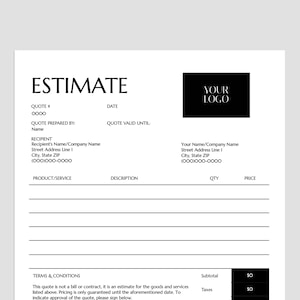Estimate Template for Word | Google Docs | Acrobat Reader