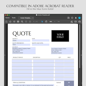 Quote Template for Word Google Docs Acrobat Reader zdjęcie 3