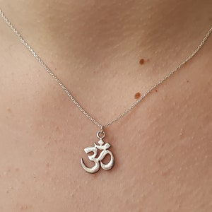 Handmade Sterling Silver Om Yoga Necklace: Spiritual Amulet Jewelry