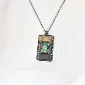 Handmade Oxidized Sterling Silver Turquoise Necklace: Artisan Jewelry