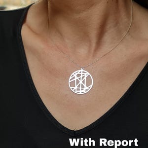 Collier et rapport personnalisés uniques d'aspects de tableau des relations, cadeau stylisé astrologique unisexe, cadeau d'anniversaire