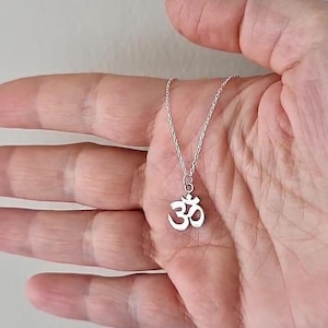 Handmade Sterling Silver Om Necklace: Yoga Meditation Charm