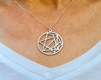Personalized 925 Silver Birth Chart Necklace: Stylized Horoscope Pendant