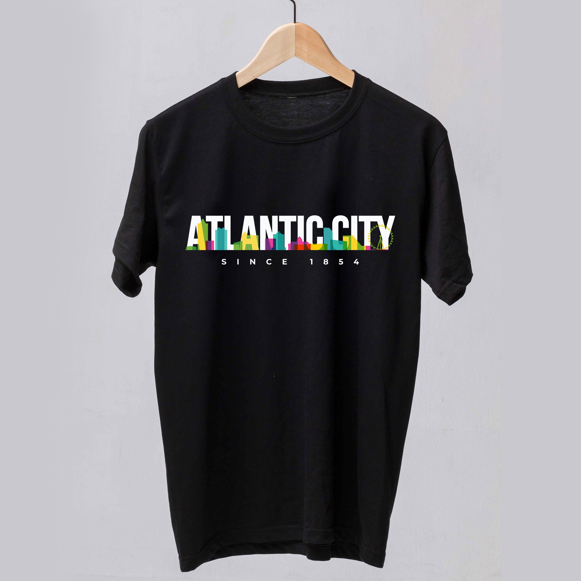 Atlantic City T-shirt Artwork Graphic Men Unisex Tee Los 