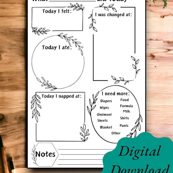 Toddler Daily Sheet - Etsy