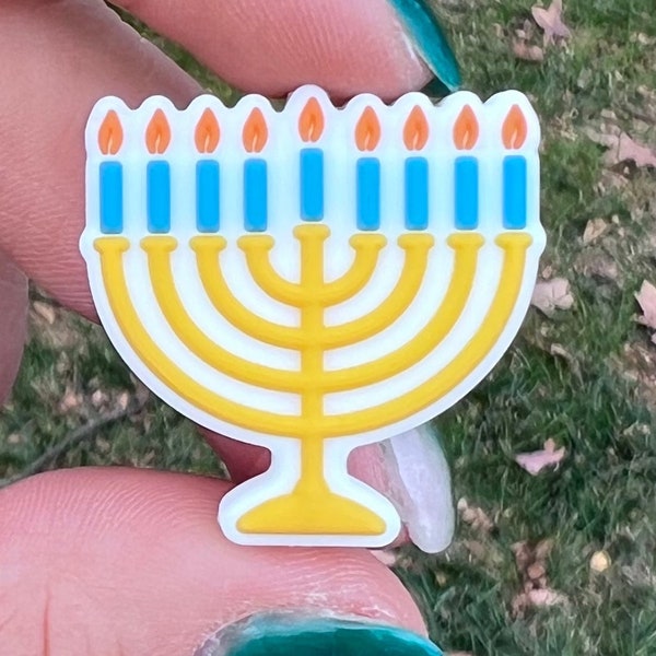 Menorah Hanukkah Chanukkah Jewish candelabra Silicone Focal Bead