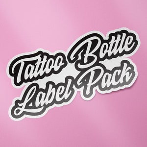 Tattoo Bottle Labels Pack, Tattoo Stickers, Tattoo Labels, Tattoo Organization, Tattoo Tools, Blackletter Stickers