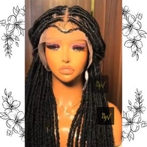 Distressed Passion Twist Faux Locs Wig Full Lace | Goddess Locs Lace Front Wig | Long Faux Dreadlock Blackwomen Wig | Glueless Sister Locs