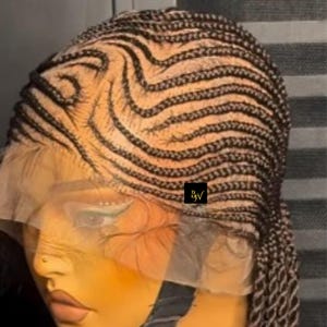 Full Lace Cornrow Braided Wig, Synthetic Glueless Blackwomen Braids Wig, Long Ghana Weaving Twist Wig, Lightweight Feedin Cornrows Braid Wig