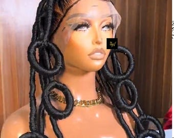 Glueless Jumbo Twist Box Braids Wig – Full Lace Tribal Rope Twist Braided Wig | Knotless Cosplay Synthetic Twistwig Black Women Braidznwigz