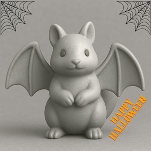 Bat-Winged Squirrel 3D Print STL File: Halloween Decoration (Digital Download)