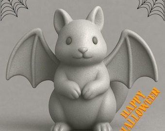 Bat-Winged Squirrel 3D Print STL File: Halloween Decoration (Digital Download)