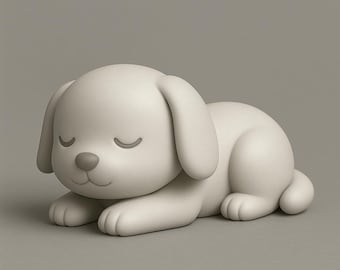 Schlafende Welpe Figur STL-Datei | 3D druckbare Hundemodelldatei | Niedliche Welpen-Dekor-STL-Datei | Geschenk für Tierliebhaber | Digitaler Download STL-Datei