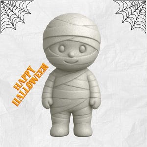Cute Mummy Child 3D Print STL File | 3D Printable Model | Standing Halloween Figurine | Fun Minimal Design | Digital Download