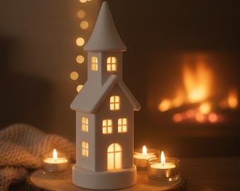 Arquivo STL para casinha de velas nórdica | Castiçal em forma de casinha | Decoração de casinha de velas para impressão 3D | Estilo escandinavo | Download digital
