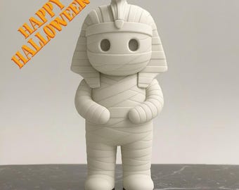 Cute Mummy STL File | Kawaii Halloween Mummy Figurine for 3D Printing | Spooky Shelf Decor | Egyptian Halloween Decor | Digital Download