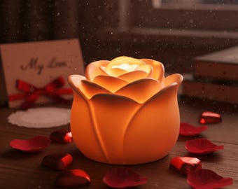 Rose Tealight Candle Holder STL | Romantic Home Decor | 3D Printable Rose Candle Holder | Tealight Holder STL File | Valentines Stl File