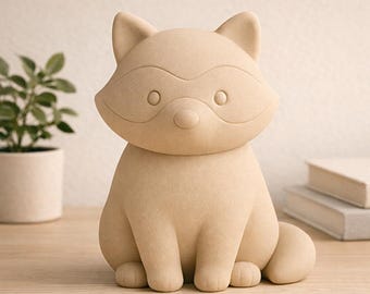Nordic Minimal Raccoon STL File | Cute Animal Figurine | 3D Printable Decor | Scandinavian Style | Digital Download