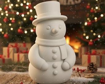 Cute Snowman STL File | Classic Christmas Snowman 3D Model | Winter Holiday Figurine | 3D Printable Christmas Decor Ornament