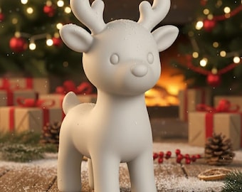 Cute Reindeer STL File | Christmas Reindeer 3D Model | Winter Holiday Figurine | 3D Printable Rudolph Style Christmas Decor | Digital Stl