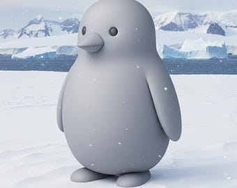 かわいいペンギンの置物 STL ファイル | 3D プリント可能な冬の動物モデル | クリスマス装飾 STL ファイル | デジタルダウンロード STL
