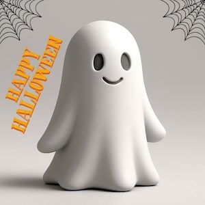 Cute Ghost 3D Print STL File | 3D Printable Model | Halloween Decor | Adorable Spooky Figurine | Digital Download