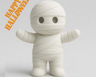 Cute Mummy STL File | 3D Printable Halloween Figurine | Spooky Mummy 3D Model | Digital Download Halloween Decoration Ornament Stl File