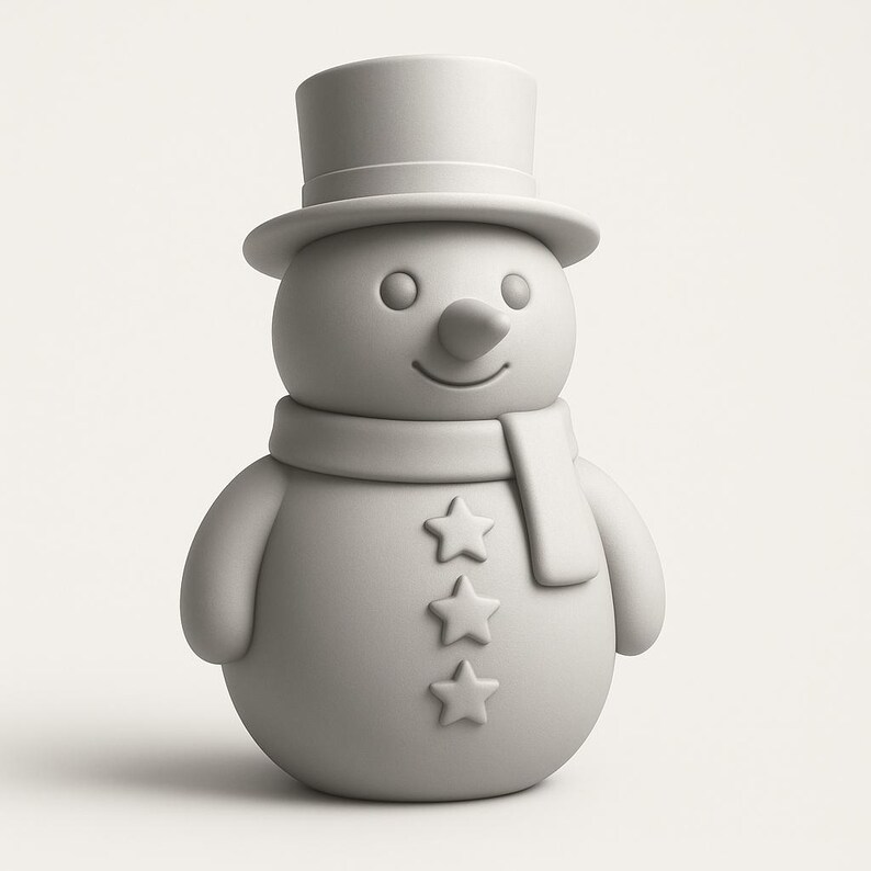 Snowman Figurine STL File | 3D Printable Christmas Model File | Cute ...