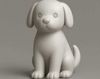 Niedliche Hündchen Figur STL-Datei | 3D druckbare Hundemodelldatei | Digitaler Download Tier Statue | Welpe 3D Druck Dekor | Hundeliebhaber Geschenk STL