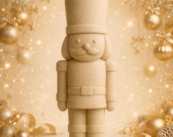 Christmas Nutcracker STL File – Minimal Nutcracker Figurine – 3D Printable Holiday Decor – Digital Download