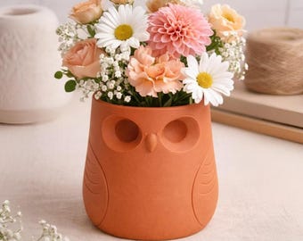 Owl Vase & Pen Holder STL File | Modern Animal Decor | Minimal Desk Organizer | 3D Printable Owl Design | Digital Download