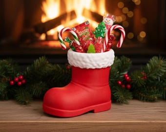 Santa Boot Candy Bowl STL | Christmas Stocking Container | 3D Printable Holiday Decor | Candy Holder STL File | Digital Download Stl