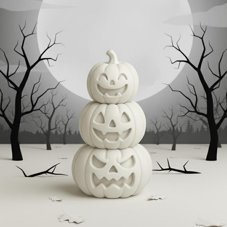 Halloween Pumpkin Tower STL File | 3D Printable Stacked Jack O ...