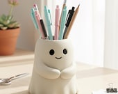 Cute Ghost Holder STL File | 3D Printable Halloween Pen Holder, Jewelry Organizer or Mini Planter | Adorable Desk Decor | Digital Download