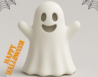 Halloween Ghost 3D Print STL File | 3D Printable Model | Halloween Decor | Adorable Spooky Figurine | Digital Download Stl File | (Ghost v2)